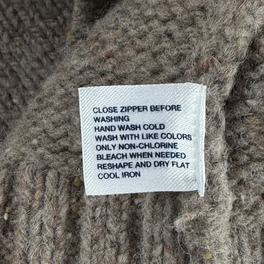 Vintage Gap 1/4 Sweater Lambswool Fisherman Men XL Marled Brown Outdoors NWOT‎